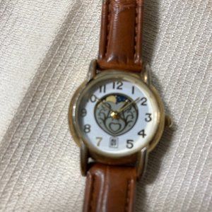 Brown Leather Straps Moon and Star Watch